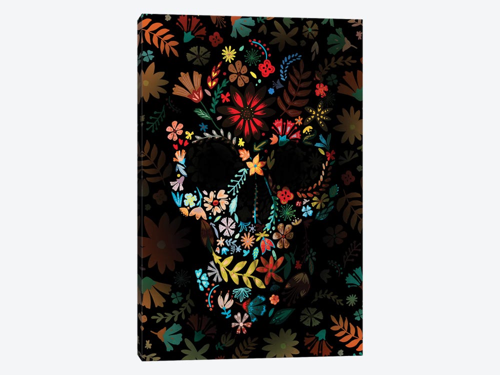 Flowery Skull by Ali Gulec 1-piece Canvas Art