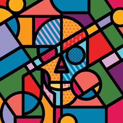 Vitrail Skull I by Ali Gulec acrylic art print