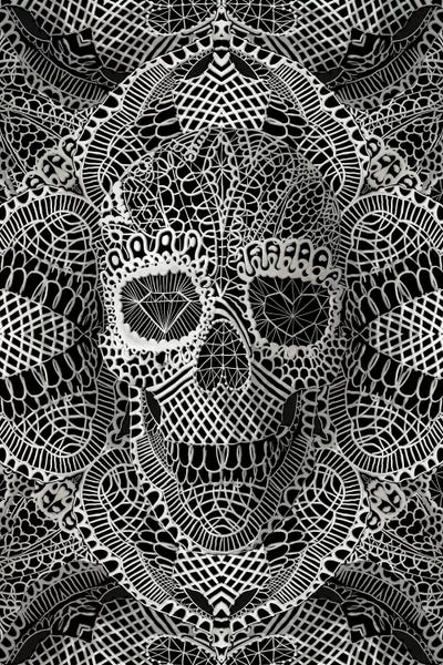 Room Skull B/W Canvas Artwork By Ali Gulec | ICanvas