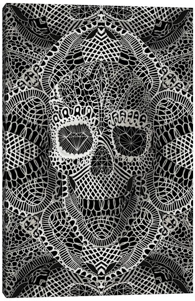 Lace Skull Canvas Art Print - Naked Bones