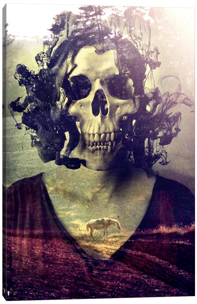 Miss Skull Canvas Art Print - Día de los Muertos Art