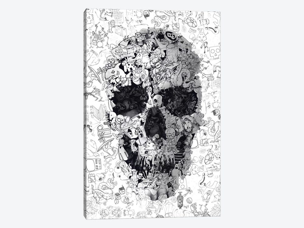 Doodle Skull by Ali Gulec 1-piece Art Print
