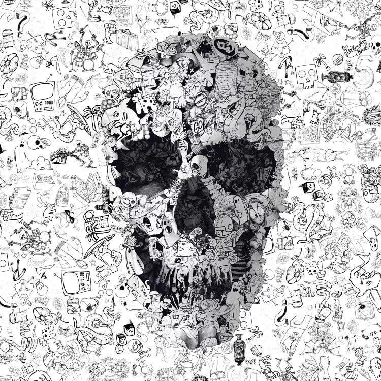 Doodle Skull, Square