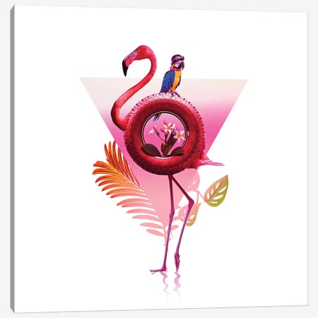 Flamingo Ride Canvas Print #AGC56} by Ali Gulec Canvas Print