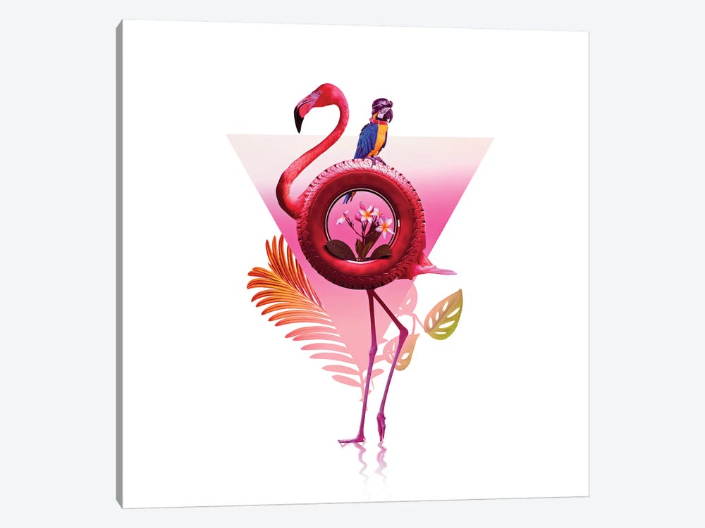 Flamingo Ride by Ali Gulec 1-piece Canvas Art Print