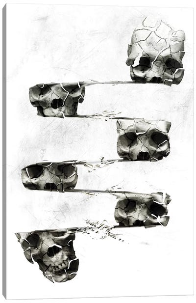 Distorted Skull Canvas Art Print - Naked Bones
