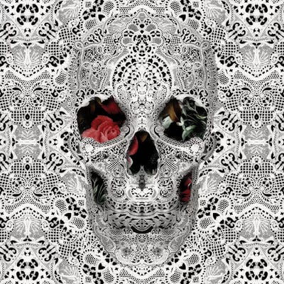 Lace Skull II, Square by Ali Gulec acrylic art print