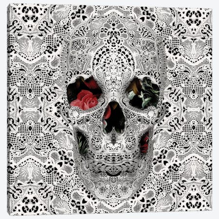 Lace Skull II, Square Canvas Print #AGC67} by Ali Gulec Canvas Artwork