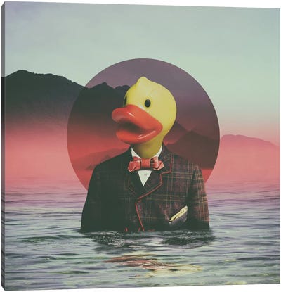Rubber Ducky, Square Canvas Art Print - Duck Art