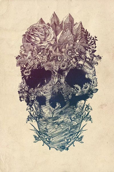 Skull Floral by Ali Gulec acrylic art print