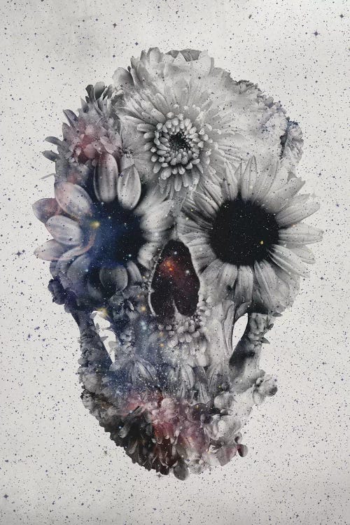 Floral Skull #2 Canvas Wall Art by Ali Gulec