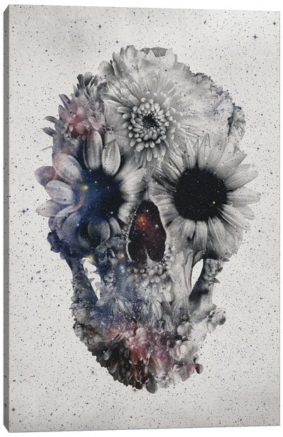 Floral Skull #2 Canvas Art Print - Día de los Muertos Art