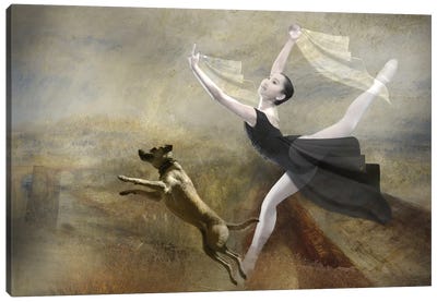Dancing With My Dog Canvas Art Print - Angelika Drake