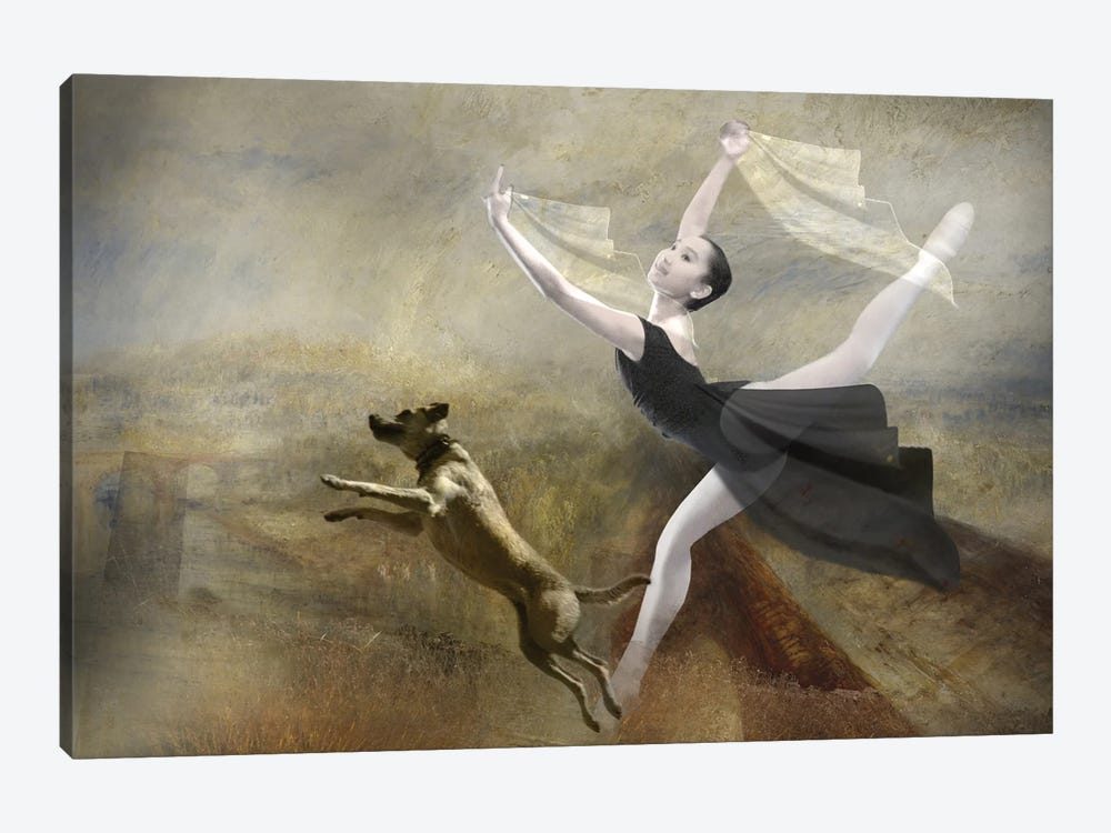 Dancing With My Dog by Angelika Drake 1-piece Canvas Print