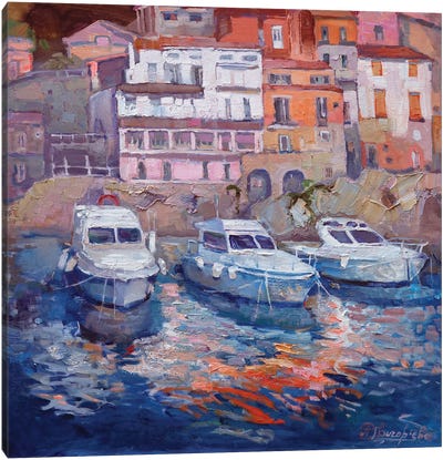 Port In Italy Canvas Art Print - Anastasiia Grygorieva