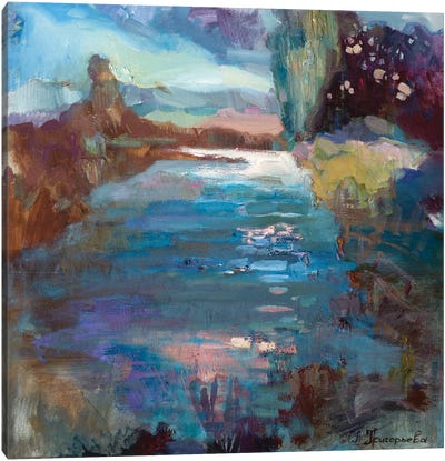 Pond In Latvia Canvas Art Print - Anastasiia Grygorieva