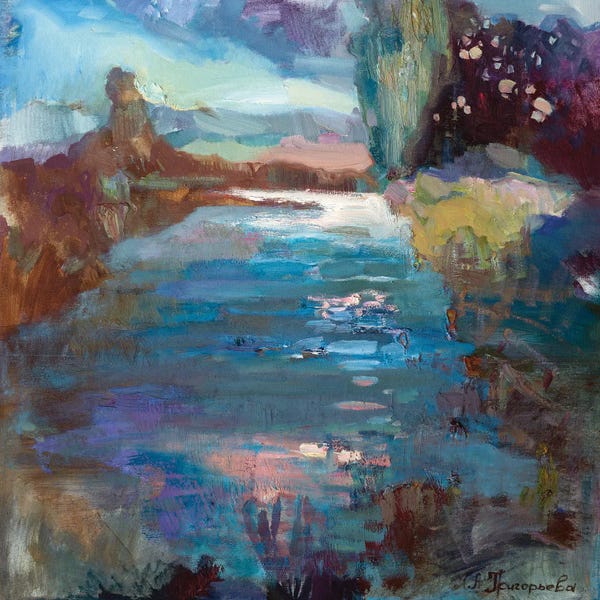 Plein Air Paintings: Pond In Latvia by Anastasiia Grygorieva
