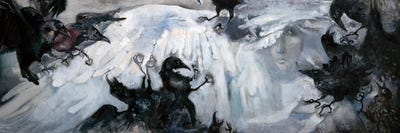 Attack On The Angel by Anastasiia Grygorieva framed canvas print