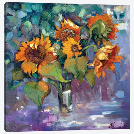 Sunflowers In Vase Canvas Print #AGG128} by Anastasiia Grygorieva Canvas Art