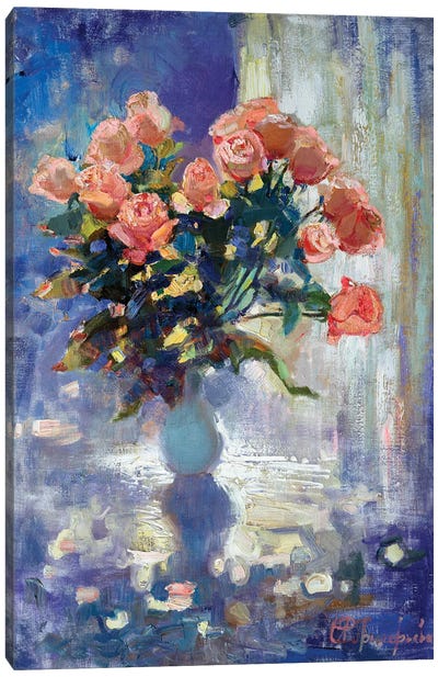 Roses In Winter Canvas Art Print - Anastasiia Grygorieva
