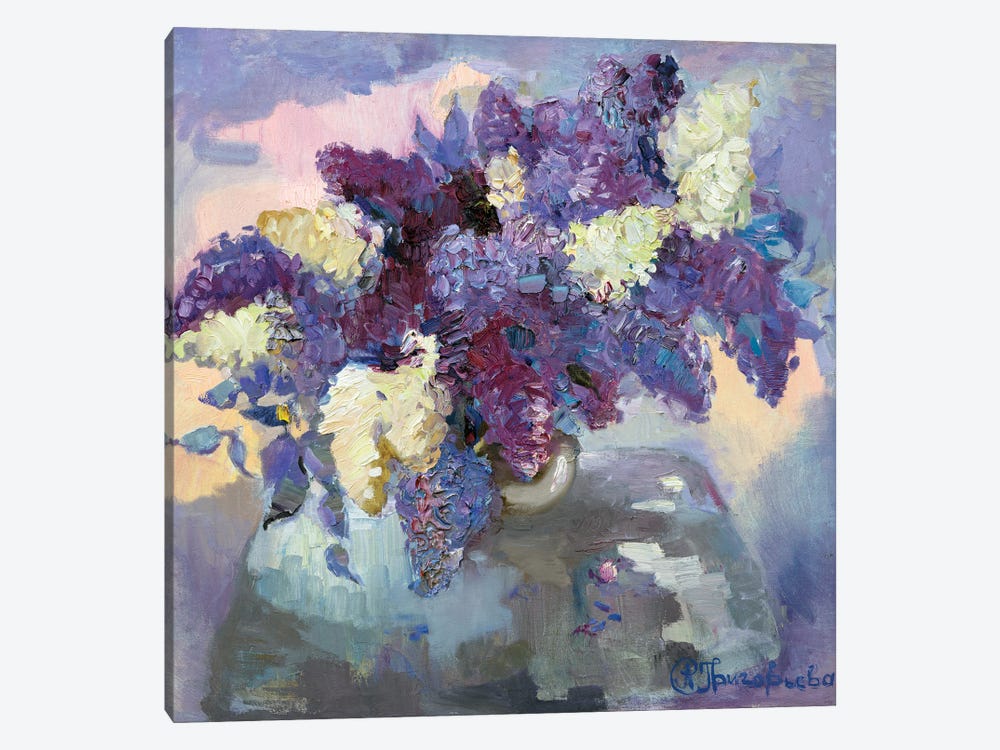 Lilac In Vase by Anastasiia Grygorieva 1-piece Canvas Artwork