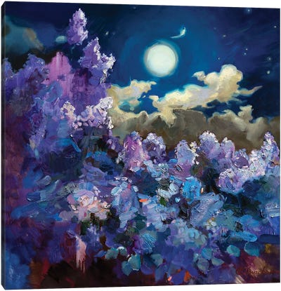 FullMoon Lilac Canvas Art Print - Anastasiia Grygorieva