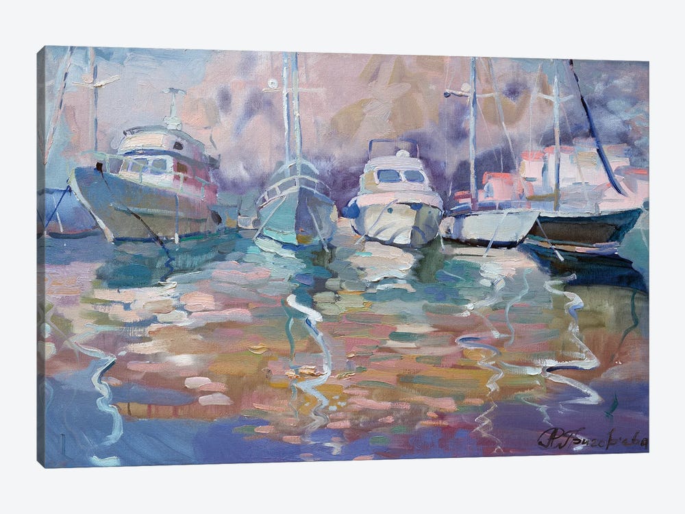 Boats by Anastasiia Grygorieva 1-piece Canvas Wall Art
