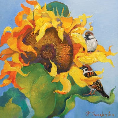 Summer Day On Sunflower by Anastasiia Grygorieva art print