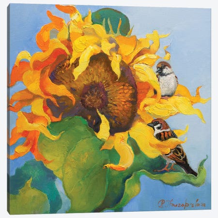 Summer Day On Sunflower Canvas Print #AGG157} by Anastasiia Grygorieva Canvas Artwork