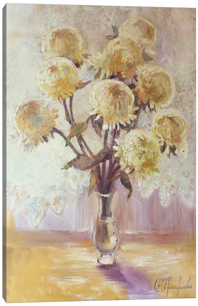 9 Chrysanthemums Canvas Art Print - Anastasiia Grygorieva