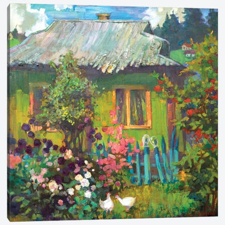 Green Hut In Ukraine Canvas Print #AGG170} by Anastasiia Grygorieva Canvas Print