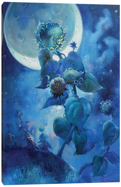 New Moon Canvas Art Print - Anastasiia Grygorieva