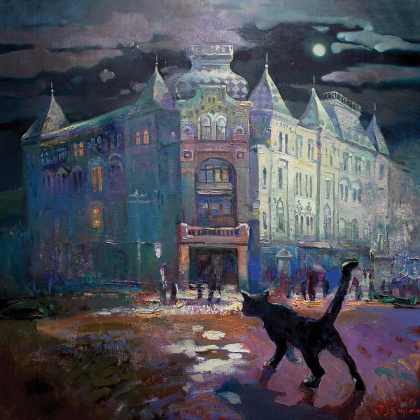 Haunted Houses: Ful Moon Over Slavonic House by Anastasiia Grygorieva
