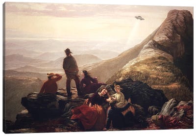 The Belated Party Canvas Art Print - UFO Art