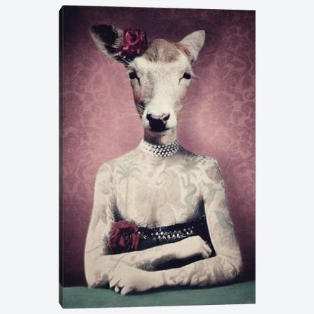 Inked Dolly Canvas Print #AGH32} by Ark & Ghosts Art Print