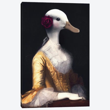 Lady Duck Canvas Print #AGH39} by Ark & Ghosts Art Print