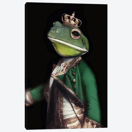 The Frog Prince (Green) Canvas Print #AGH48} by Ark & Ghosts Canvas Art