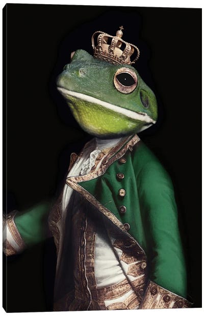 The Frog Prince (Green) Canvas Art Print - Frog Art