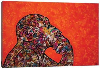 The Wise One Canvas Art Print - The Thinker Reimagined