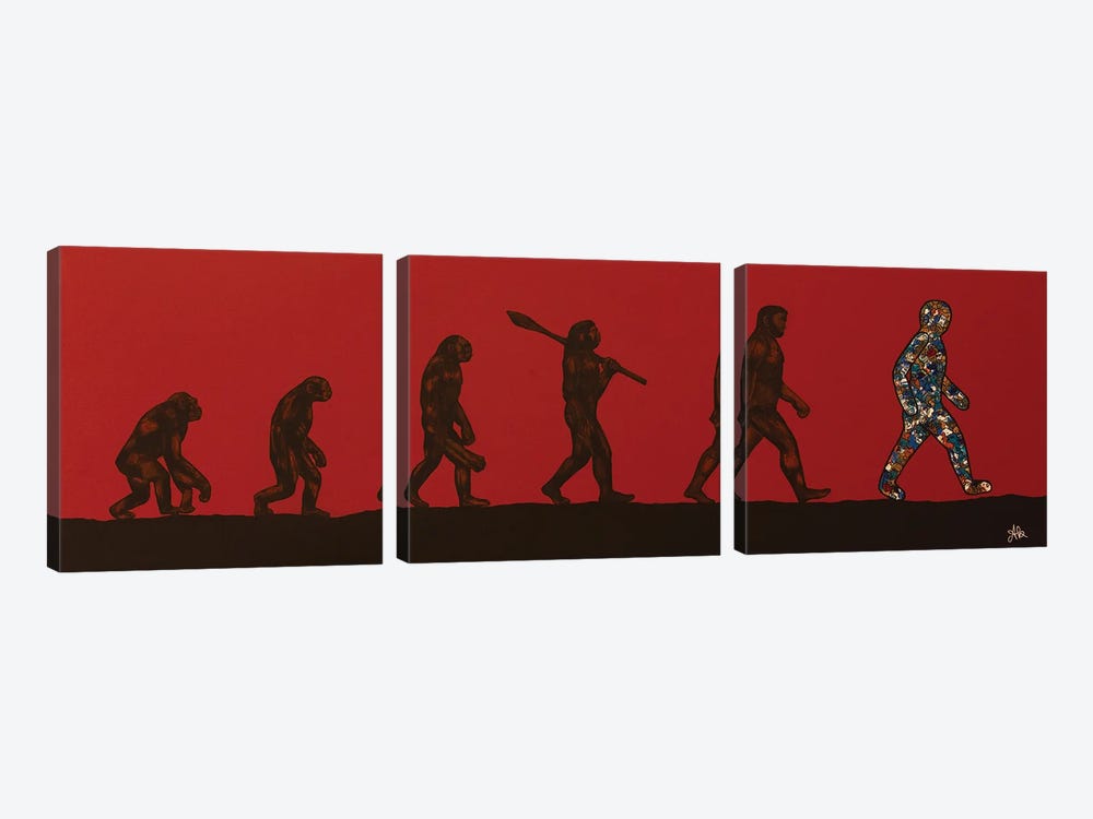 Evolution Of Hero by Amogh Katyayan 3-piece Canvas Print