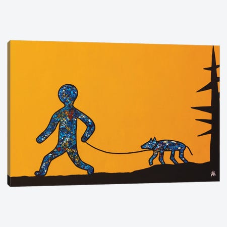 Keith's Dog Goes For Walk Canvas Print #AGK25} by Amogh Katyayan Canvas Art
