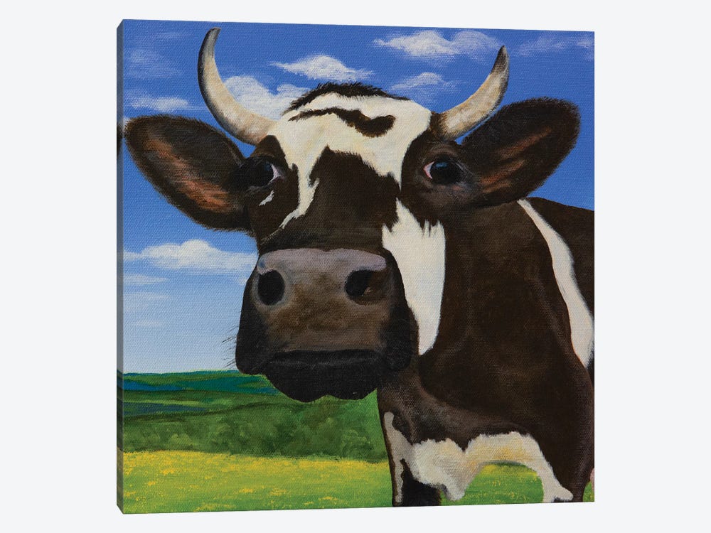 Curious Cow Of Prairie Act III by Amogh Katyayan 1-piece Canvas Art