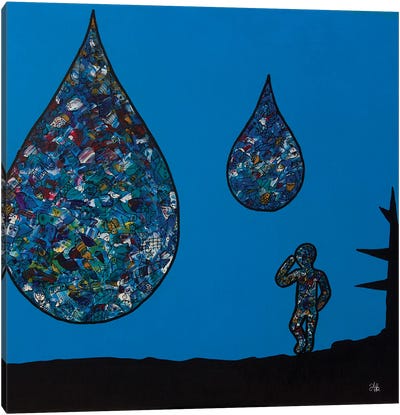 Tears Of The Sea Canvas Art Print - Blue Art