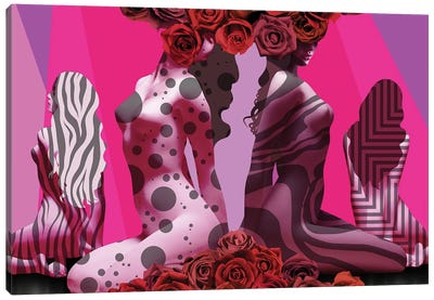 Girls And Roses Canvas Art Print - Alain Magallon