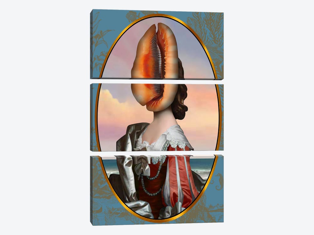 Lady Shell by Alain Magallon 3-piece Canvas Art Print