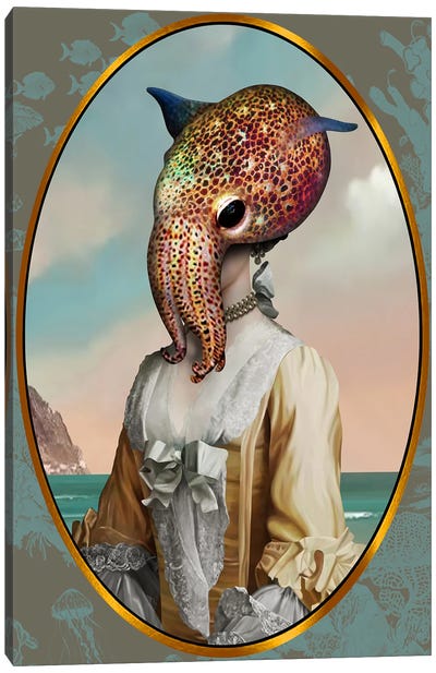 Miss Squid Canvas Art Print - Alain Magallon