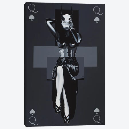 Queen Of Spades Canvas Print #AGL43} by Alain Magallon Canvas Wall Art