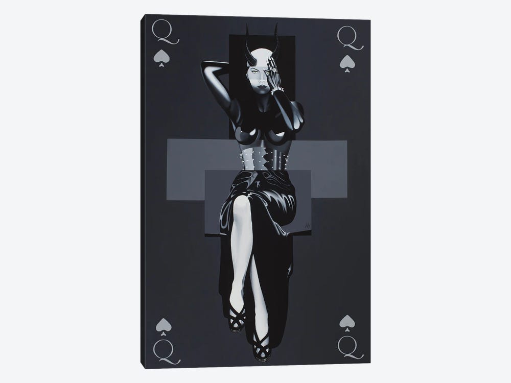 Queen Of Spades by Alain Magallon 1-piece Canvas Art Print