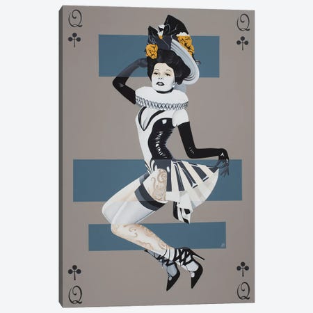 Queen Of Clubs Canvas Print #AGL45} by Alain Magallon Art Print