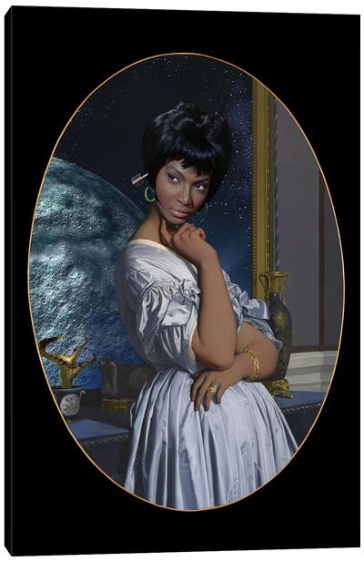 Lady In Space Canvas Art Print - Sixties Nostalgia Art